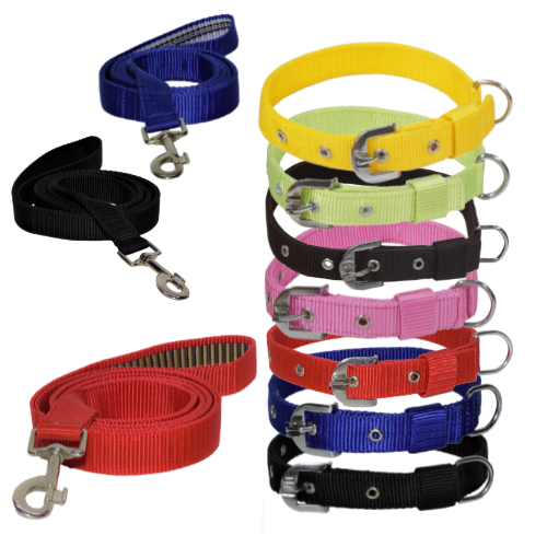 Adjustable Dog Collars Pet Accessories Small Medium Large with Leash Metal Buckle Customization Available Wholesale
