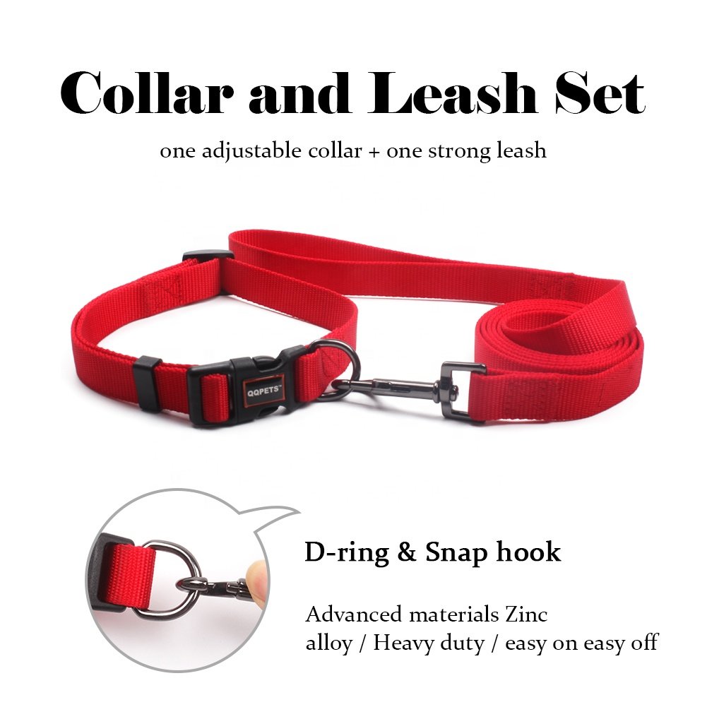2024 Wholesale High Custom Pet Dog Collar And Leash Set Eco Fabric Personalized Nylon Adjustable Private Label Dog Leads Collars