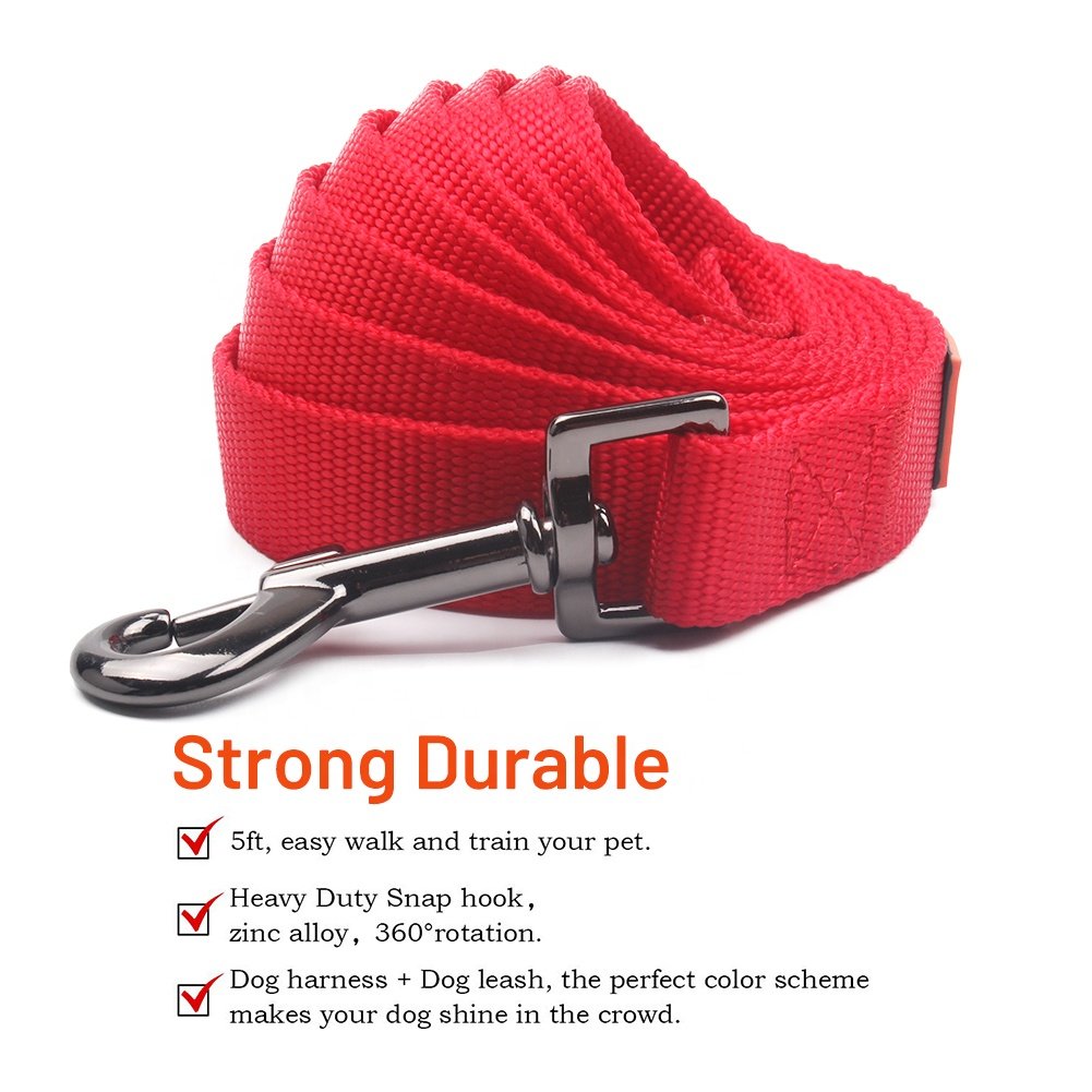 2024 Wholesale High Custom Pet Dog Collar And Leash Set Eco Fabric Personalized Nylon Adjustable Private Label Dog Leads Collars
