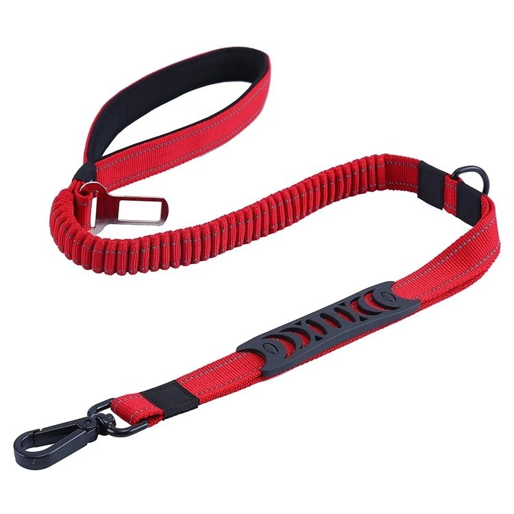 Tactical Dog Leash Heavy Duty 360 degree Clip No Pull dog Bungee rope Leash Explosion-proof reflective Luxury Car Seatbelt