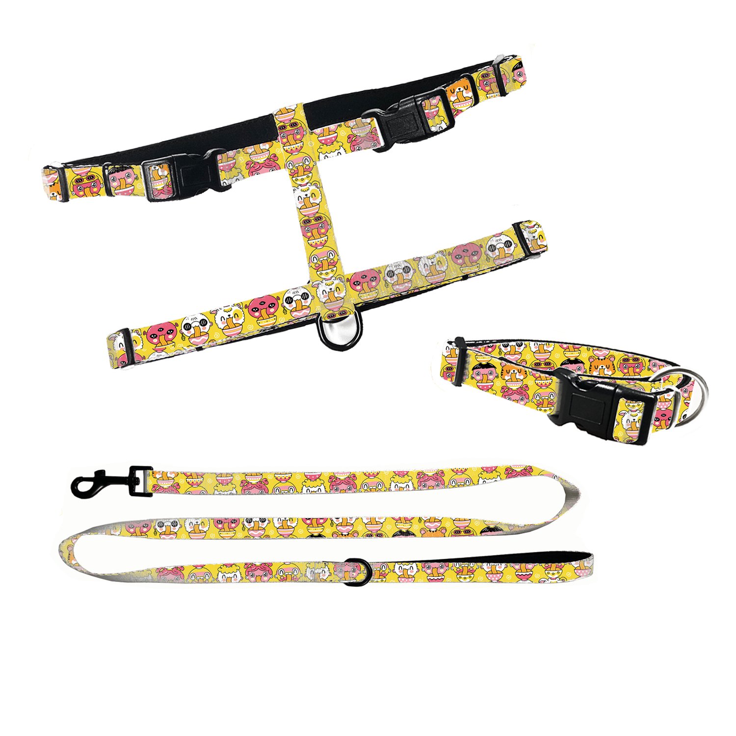 Hot Selling H harness other pet products Pet Walking Touring Fleece Lined harness Dog Collar And Leash Polyester harness