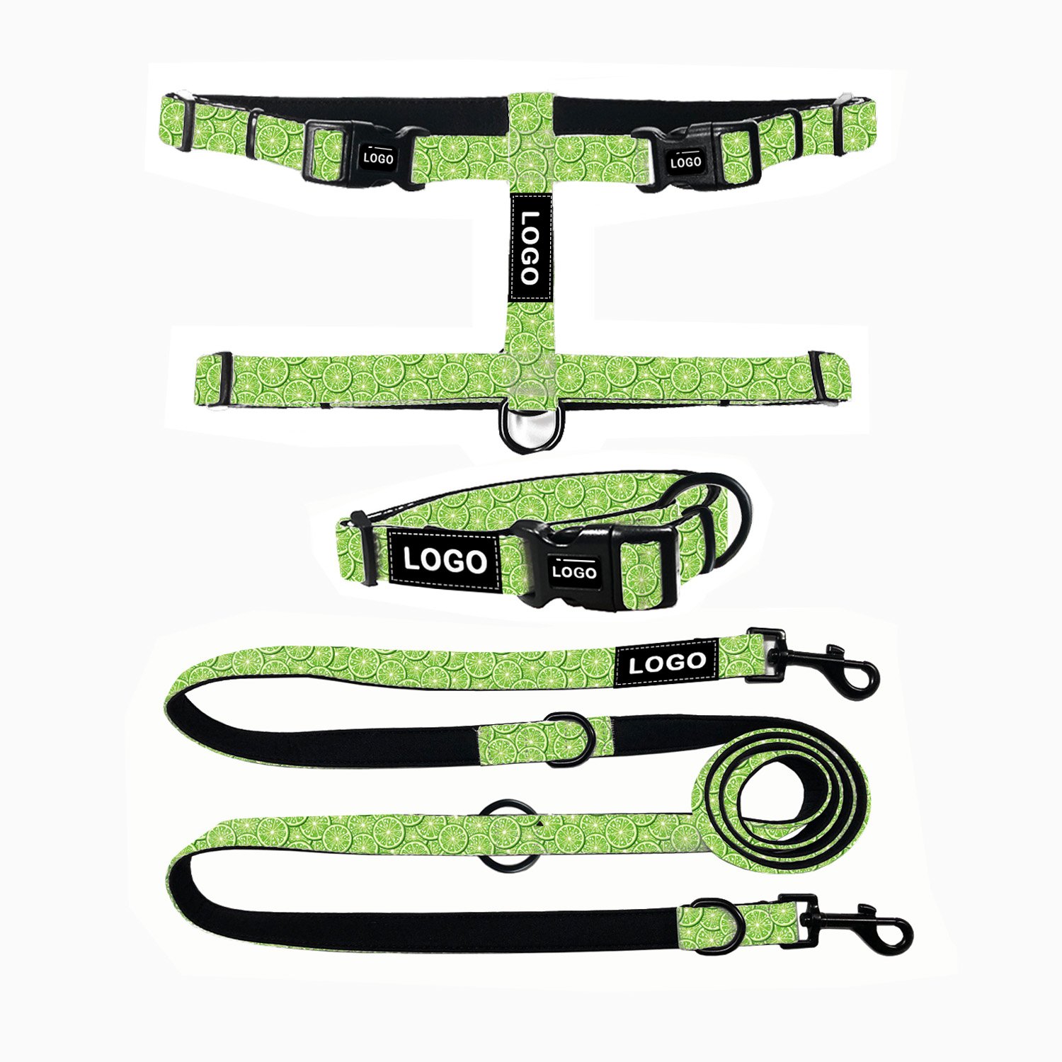 Hot Selling H harness other pet products Pet Walking Touring Fleece Lined harness Dog Collar And Leash Polyester harness