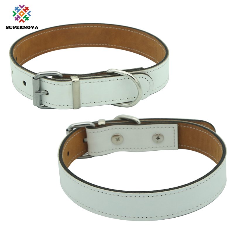 High quality sublimation blanks leather pet collar and leash for dog