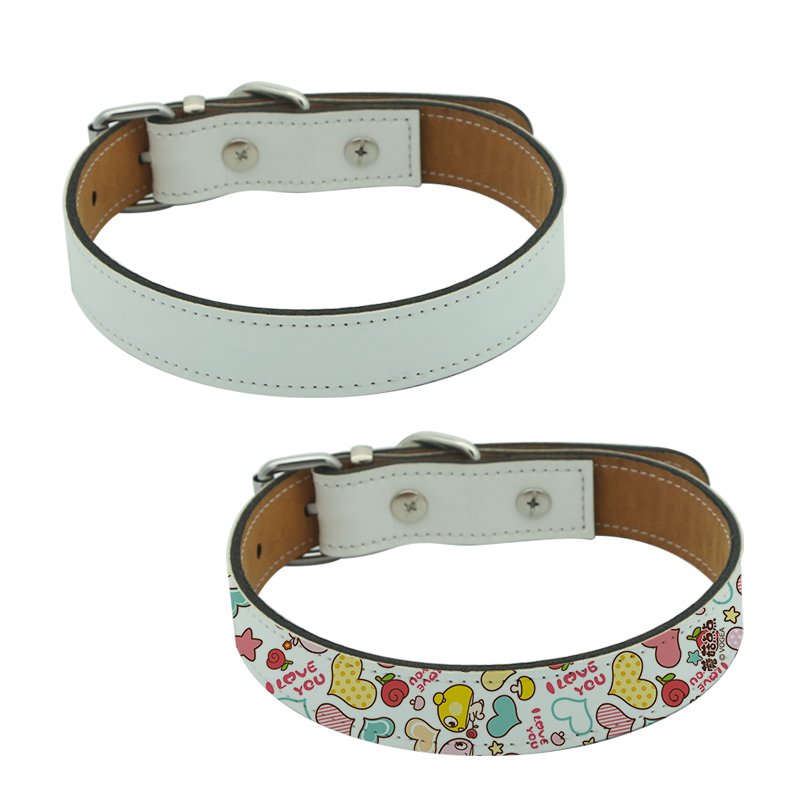 High quality sublimation blanks leather pet collar and leash for dog