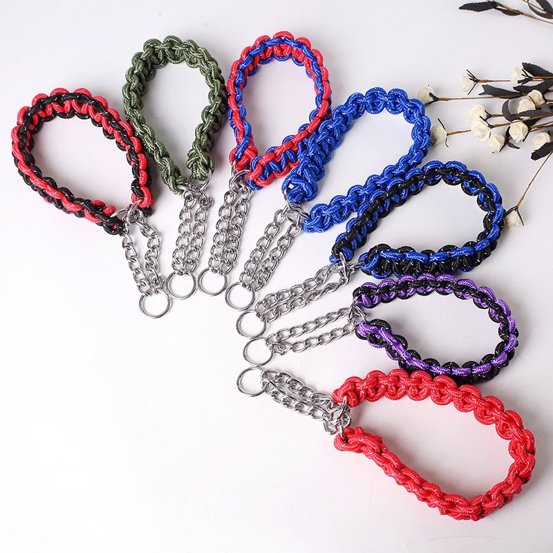 Manufacturer Hand-knitted Pet Collar with Knit Weave Dog Collar Dog Leash Set