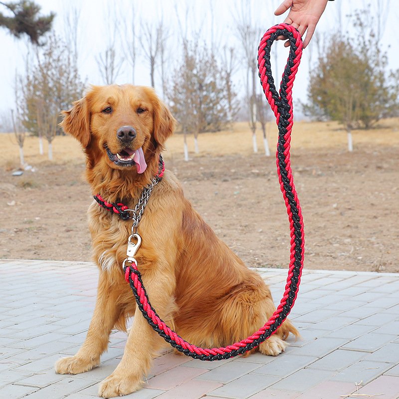 Manufacturer Hand-knitted Pet Collar with Knit Weave Dog Collar Dog Leash Set