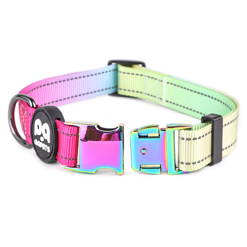 2024 New Strong Reflective Collares Para Perros Luminous Nylon Dog Collar Metal Buckles For Pet Dog Collars Walking