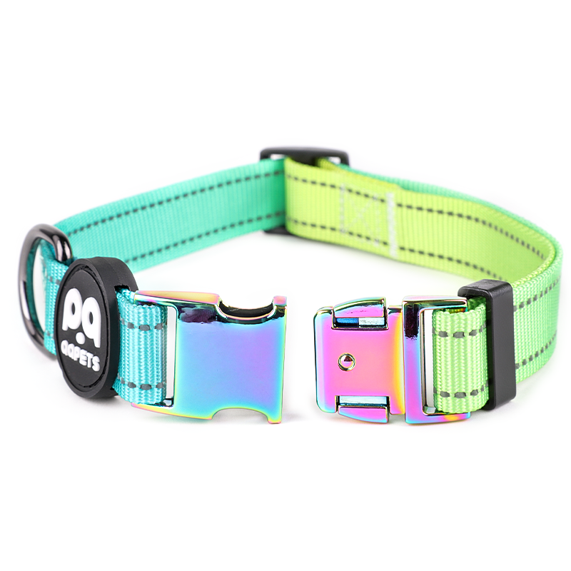 2024 New Strong Reflective Collares Para Perros Luminous Nylon Dog Collar Metal Buckles For Pet Dog Collars Walking