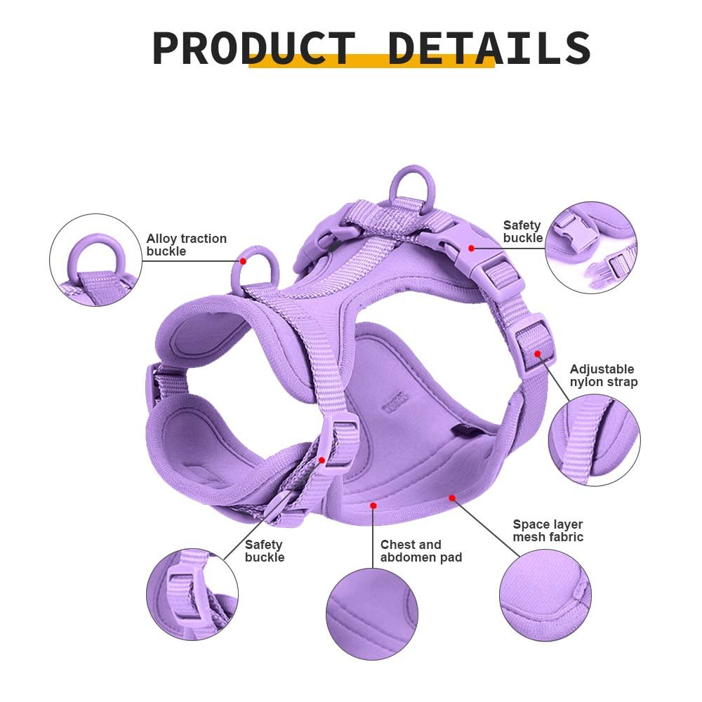 Customizable Logo Wear-resistant Pull-resistant Waterproofed Adjustable Dog collar Pvc Dog Leash No Pull Pet Dogs Harness