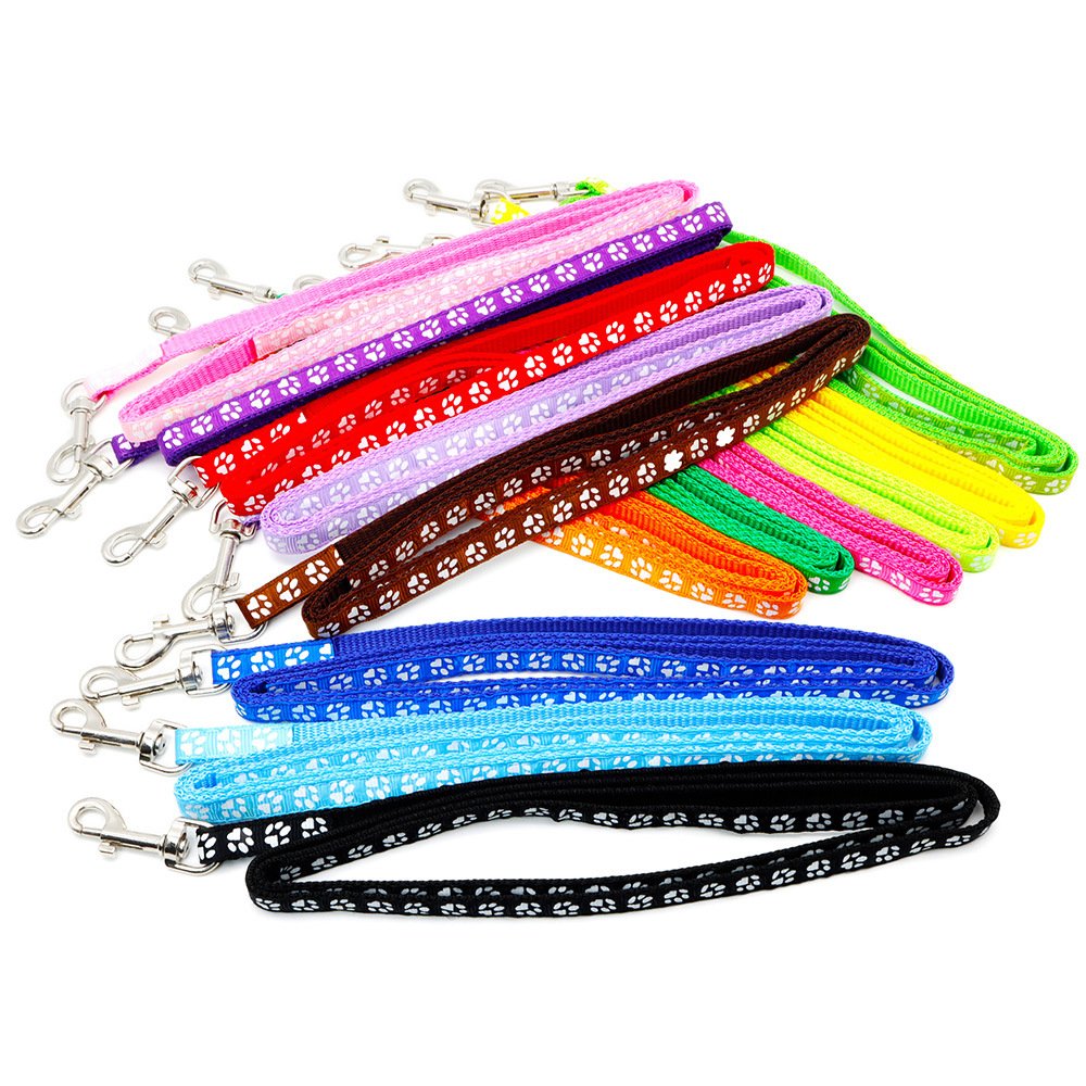 Wholesale Cheap Pet Leash Paw Print Cute Puppy Collar Walking Dog Leash