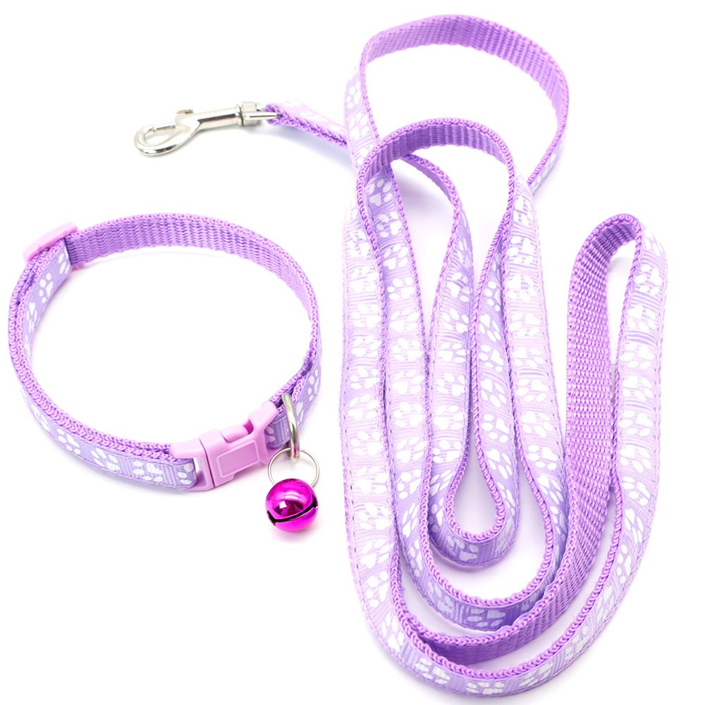 Wholesale Cheap Pet Leash Paw Print Cute Puppy Collar Walking Dog Leash
