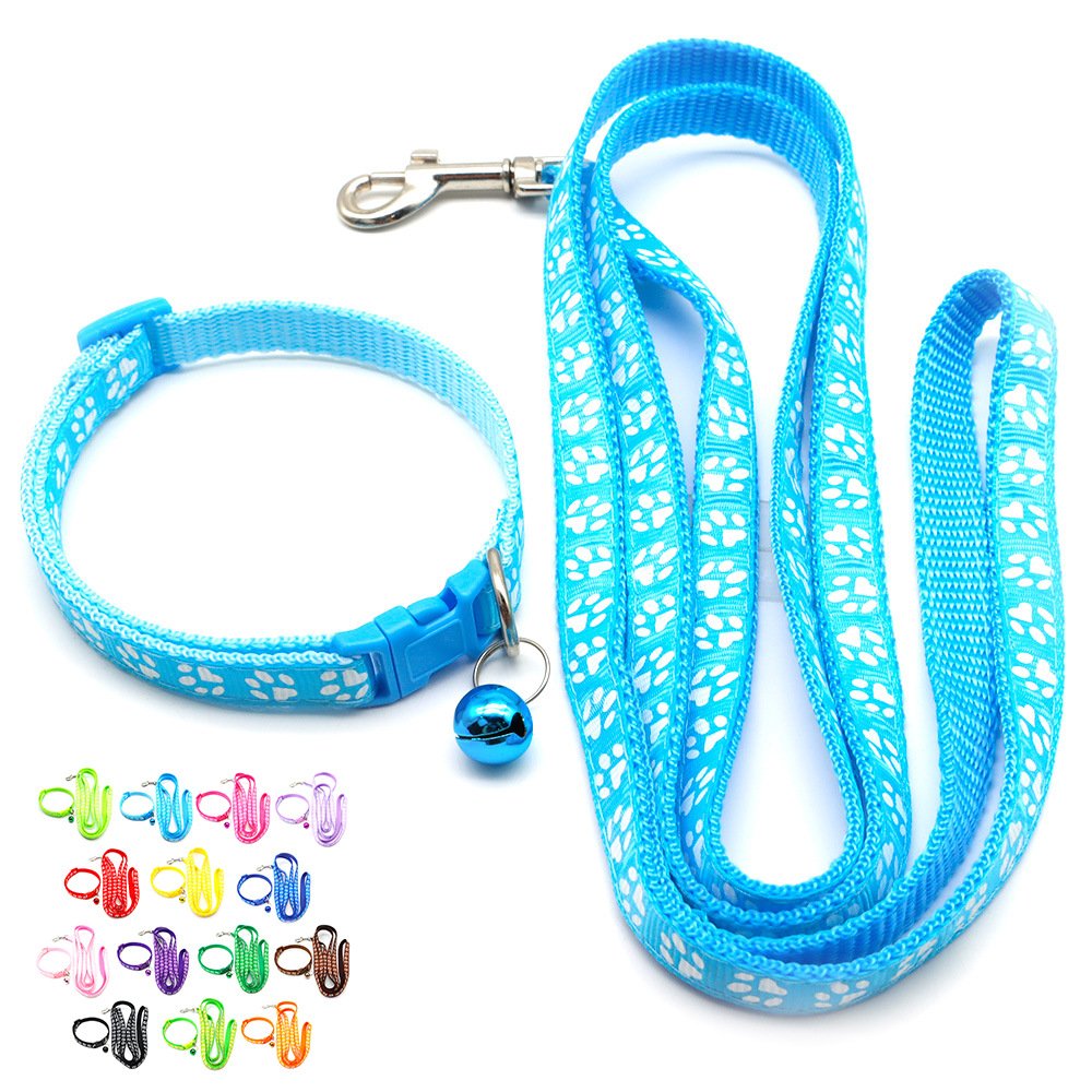 Wholesale Cheap Pet Leash Paw Print Cute Puppy Collar Walking Dog Leash
