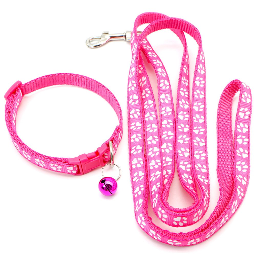 Wholesale Cheap Pet Leash Paw Print Cute Puppy Collar Walking Dog Leash