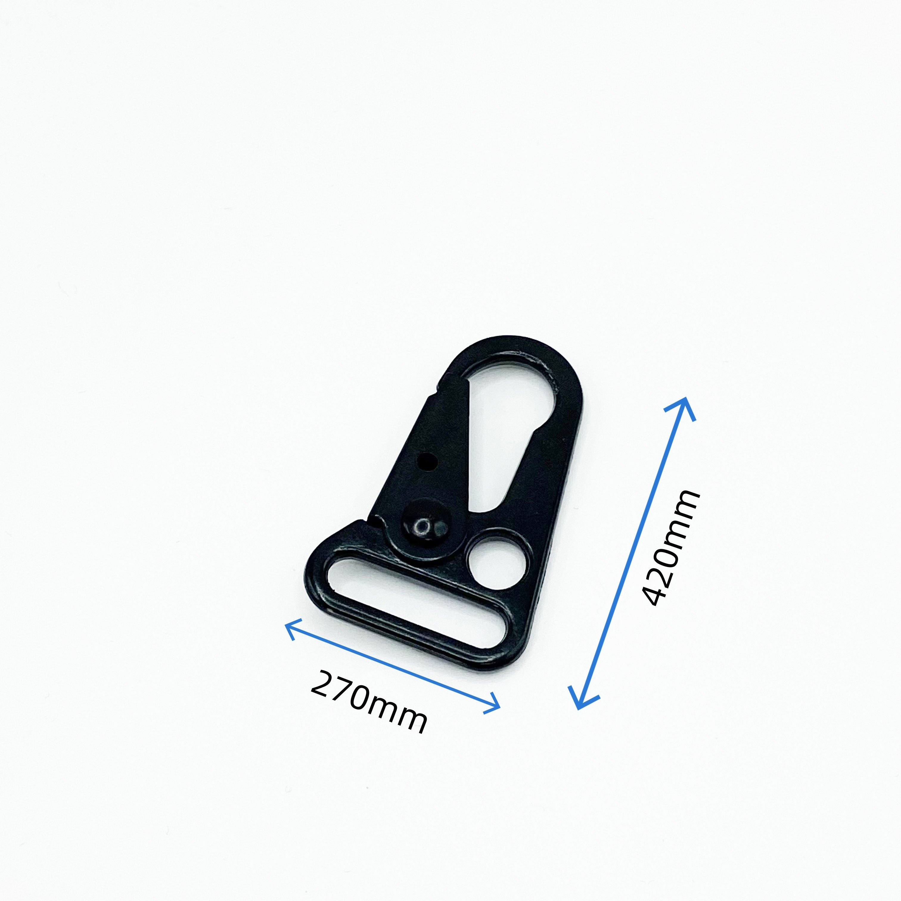 Factory Wholesale Metal Key Chains Zinc Alloy Buckle Black Snap Hook Triangle Clip Olecranon Buckle