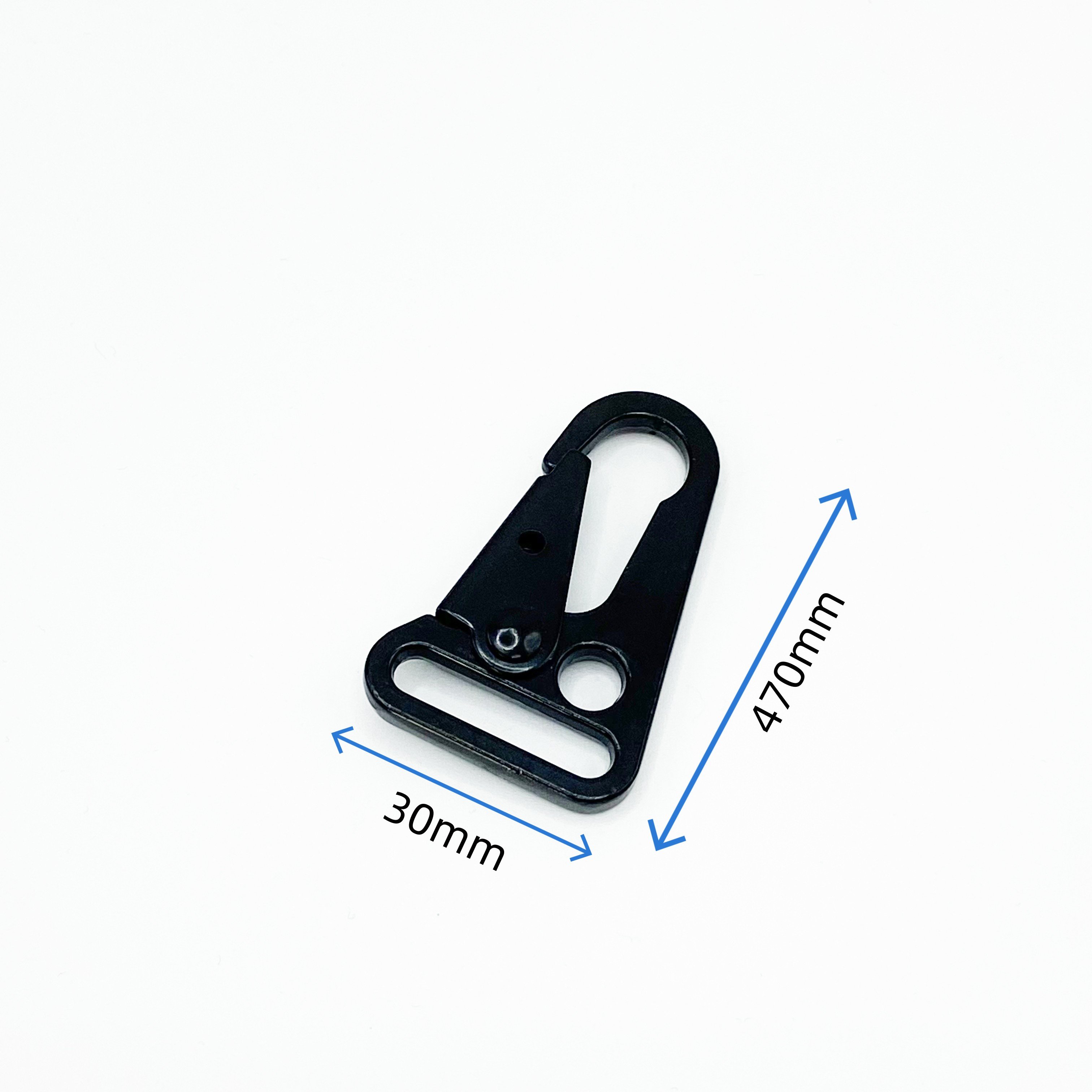 Factory Wholesale Metal Key Chains Zinc Alloy Buckle Black Snap Hook Triangle Clip Olecranon Buckle