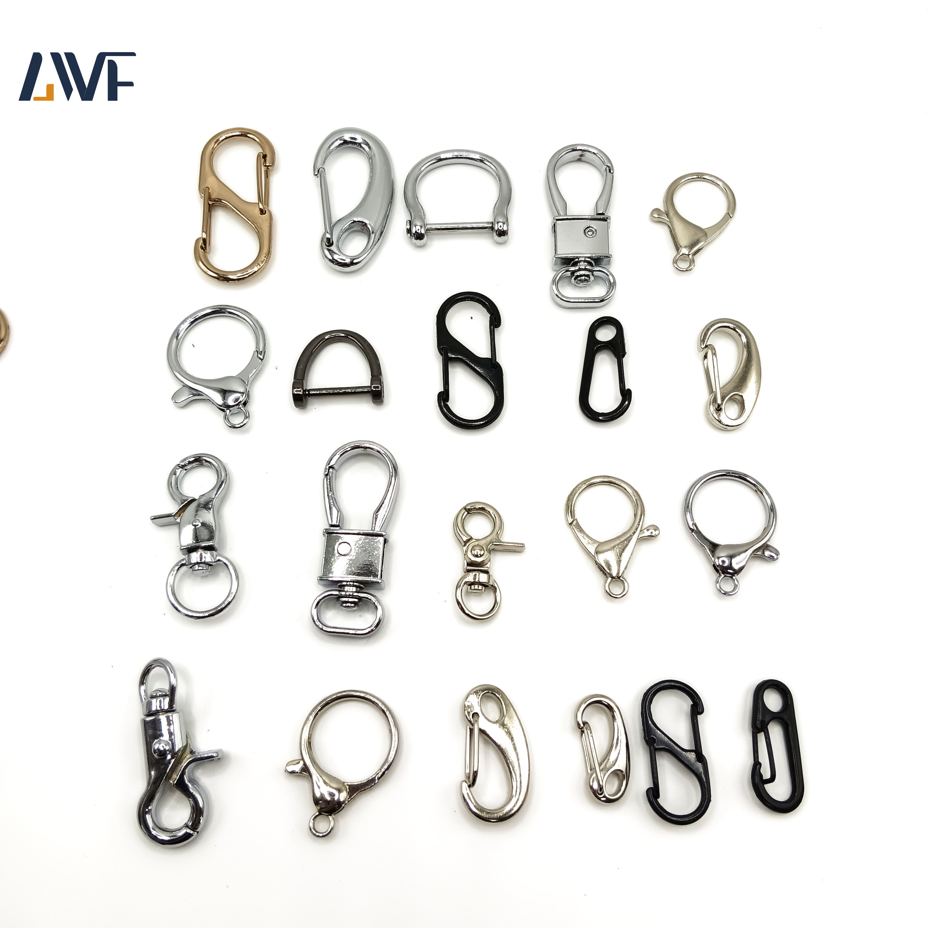 Factory Wholesale Metal Key Chains Zinc Alloy Buckle Black Snap Hook Triangle Clip Olecranon Buckle