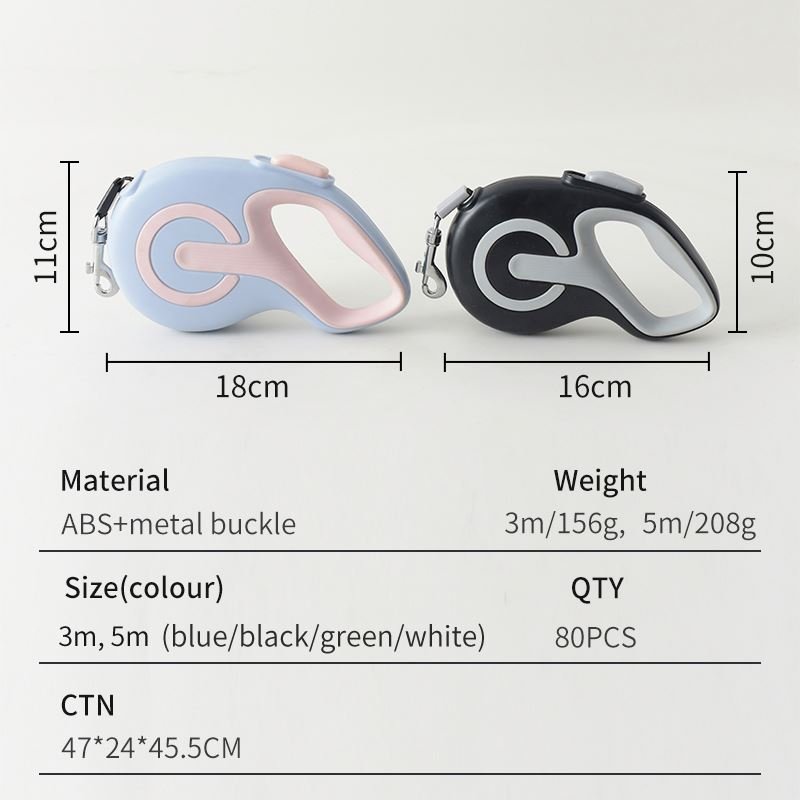 2024 New Top Seller Custom Logo Pet Dog Leash Nylon Automatic Retractable Dog Leash Wholesale