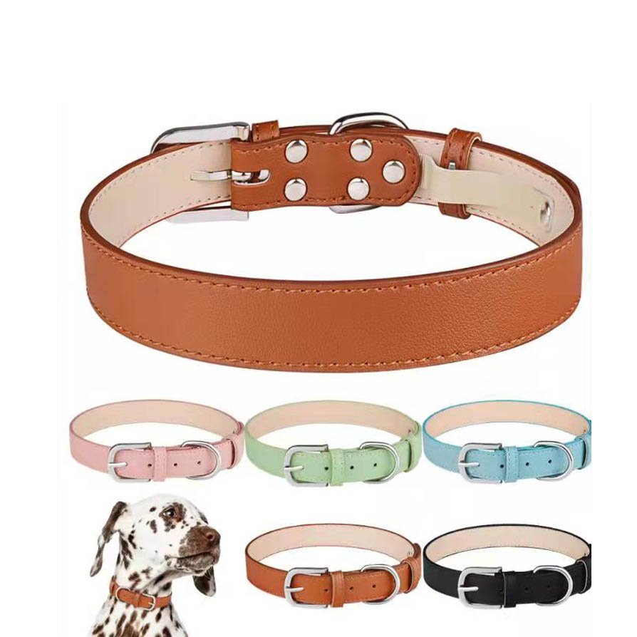 Factory Pet Collars leashes and collars Outdoor Dog Leather Colorful Collars for pet