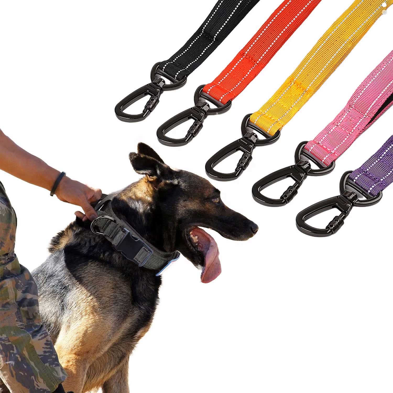 Waterproof Print Logo Adjustable Reflective Leash Pet Supplies K9 Tactical Dog Collar And Leash Set For Puppy Medium Large Dogs