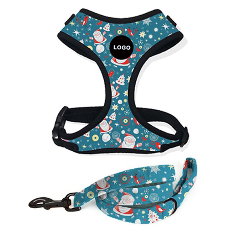 Wholesale New Design Pet Harness Christmas Atmosphere Dog Harness Pet Harness Vest With Diverting Cheerful