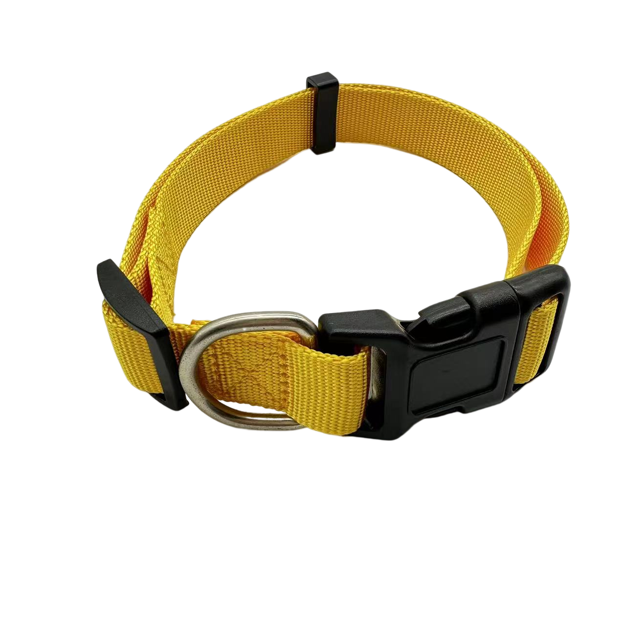 HT Customized solid colored nylon pet dog collar for comfortable and breathable polyester high strength woven dog collar