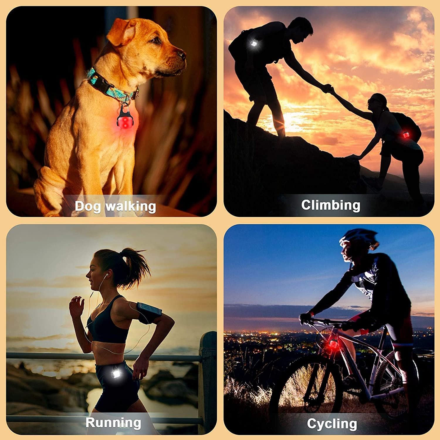 UMIONE Pet Portable Led Pendant Dog Rechargeable Pendant Luminous Night Light Flashing Dog Cat Clip On Necklace Collar Pendant