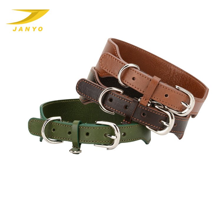 popular brand Custom popular rose gold hardware buckle wide genuine dog collar pink luxury leather COLLARS