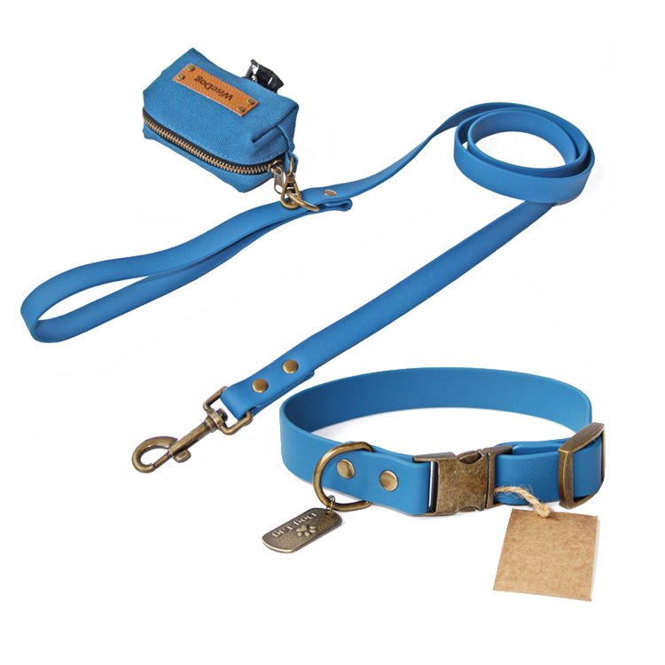 Wholesale Soft New Designer Luxury Waterproof PVC Custom Dog Collar And Leash Set Personalized With Poop Bag
