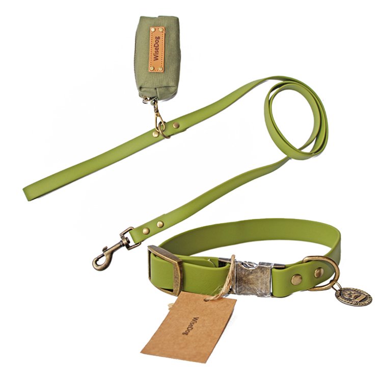 Wholesale Soft New Designer Luxury Waterproof PVC Custom Dog Collar And Leash Set Personalized With Poop Bag