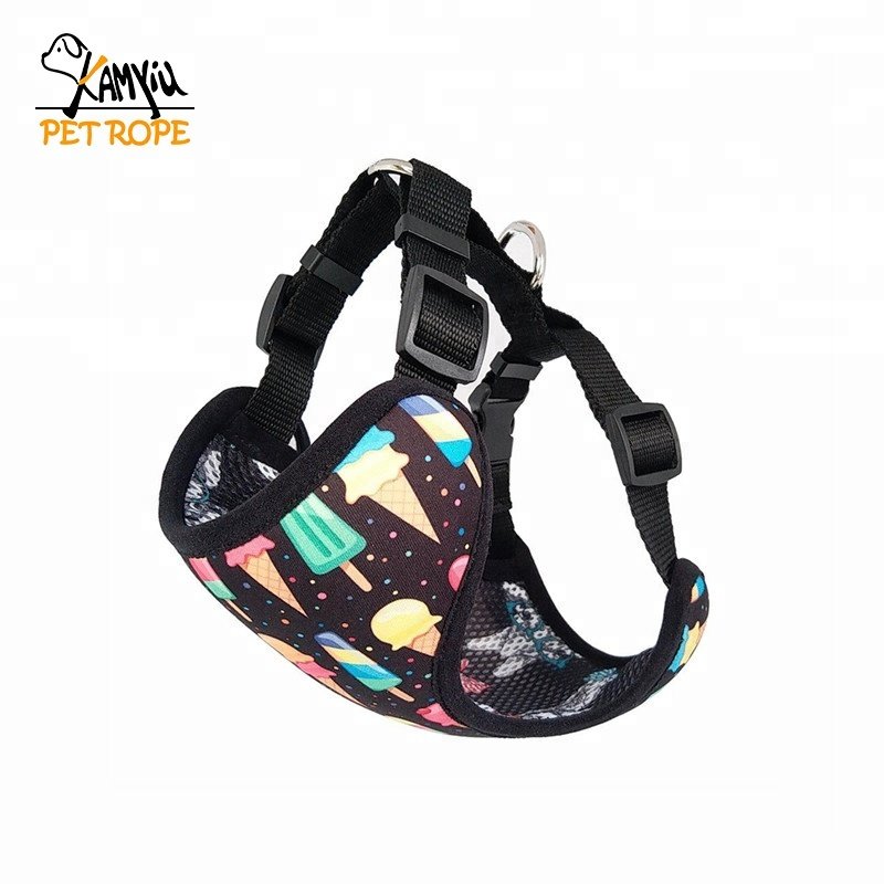 cute harness for dachshunds with ice cream print wiener dog harness with leash