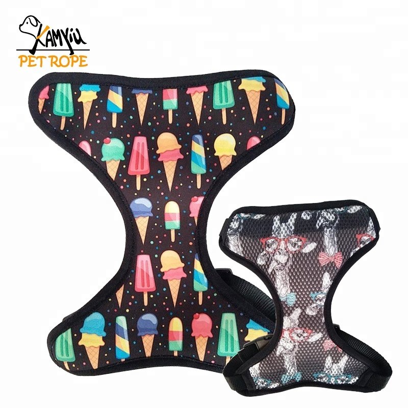 cute harness for dachshunds with ice cream print wiener dog harness with leash