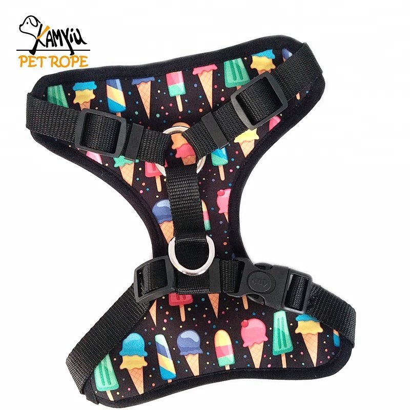 cute harness for dachshunds with ice cream print wiener dog harness with leash