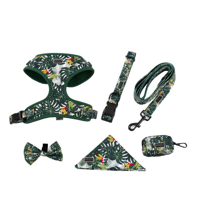 wholesale custom adjustable pet service dog collar harness leash vest set