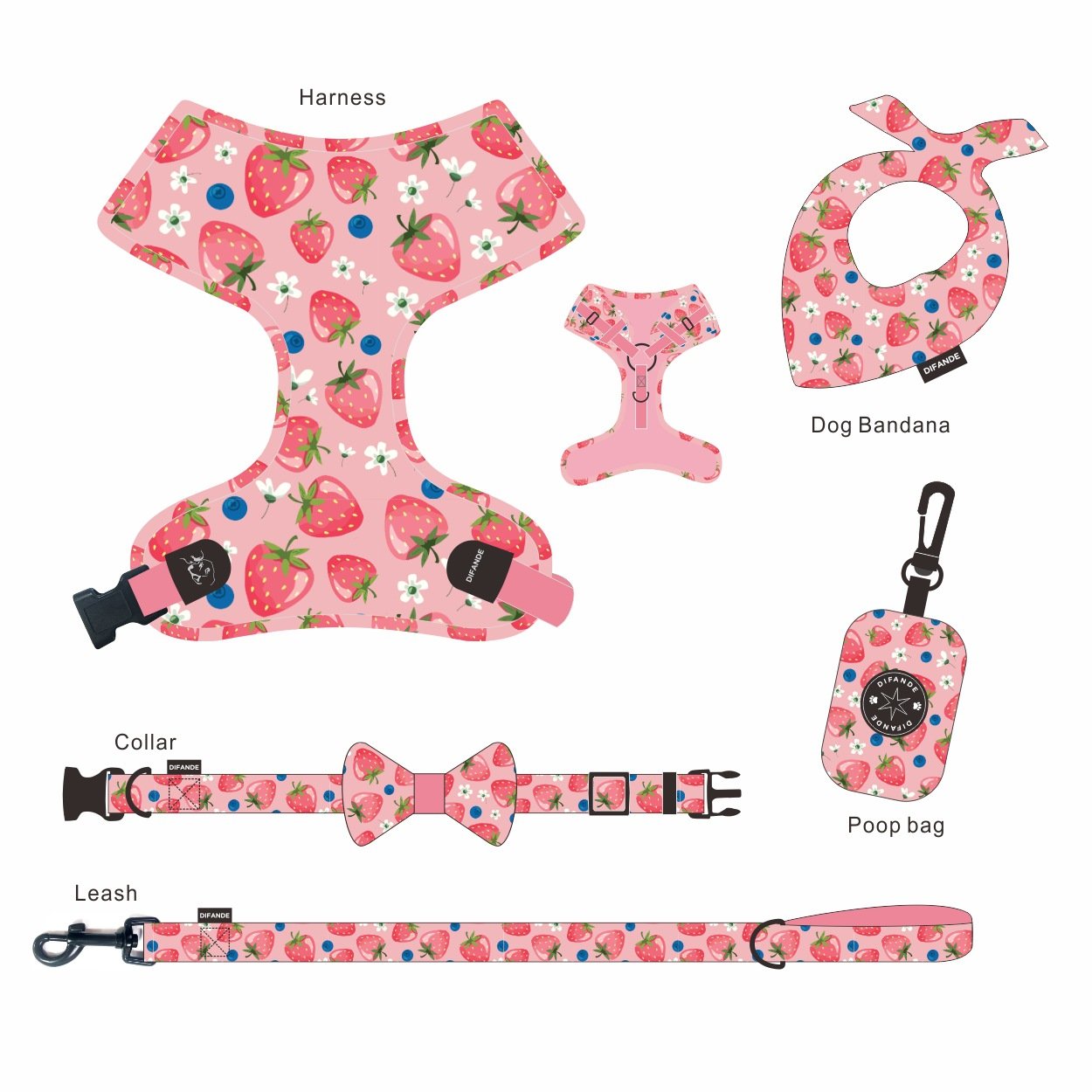 Luxury Accessories for Dogs Cats Nylon Adjustable Metal Buckle And Leash Set 2022 Custom Pattern Bandana Pet Supplies