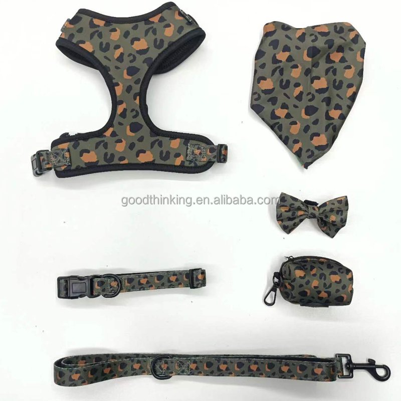 Pet harnesses set polyester factory customization design patterns other pet collars leashes & harnesses