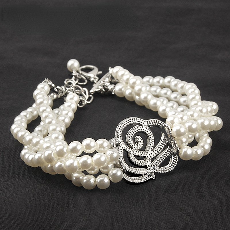 Pearl Necklace Dog Collar Fashion Jeweled Puppy Cat Collar With Rhinestone Artificial Diamante Rose Dog Pet Accessories