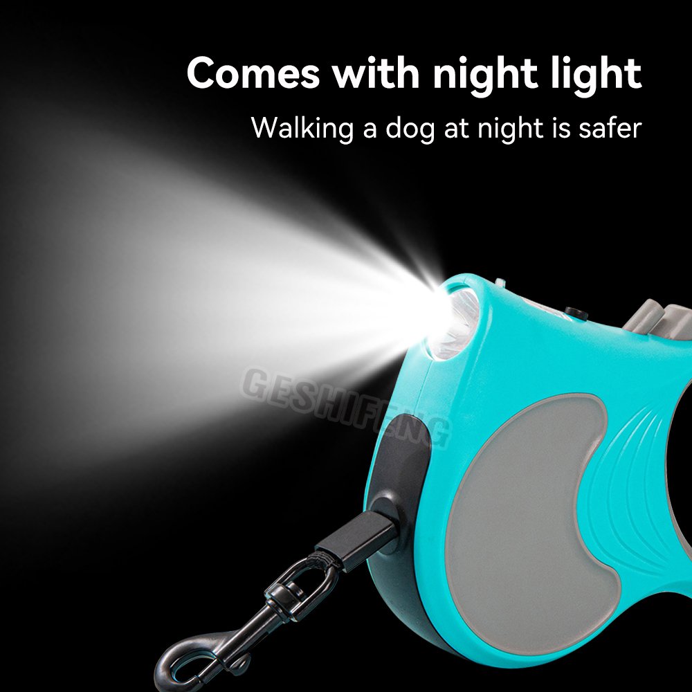 Pet Supplies Colorful Retractable Dog Walking Rope Leash with LED Lights 5M Traction Pet Retract Leash