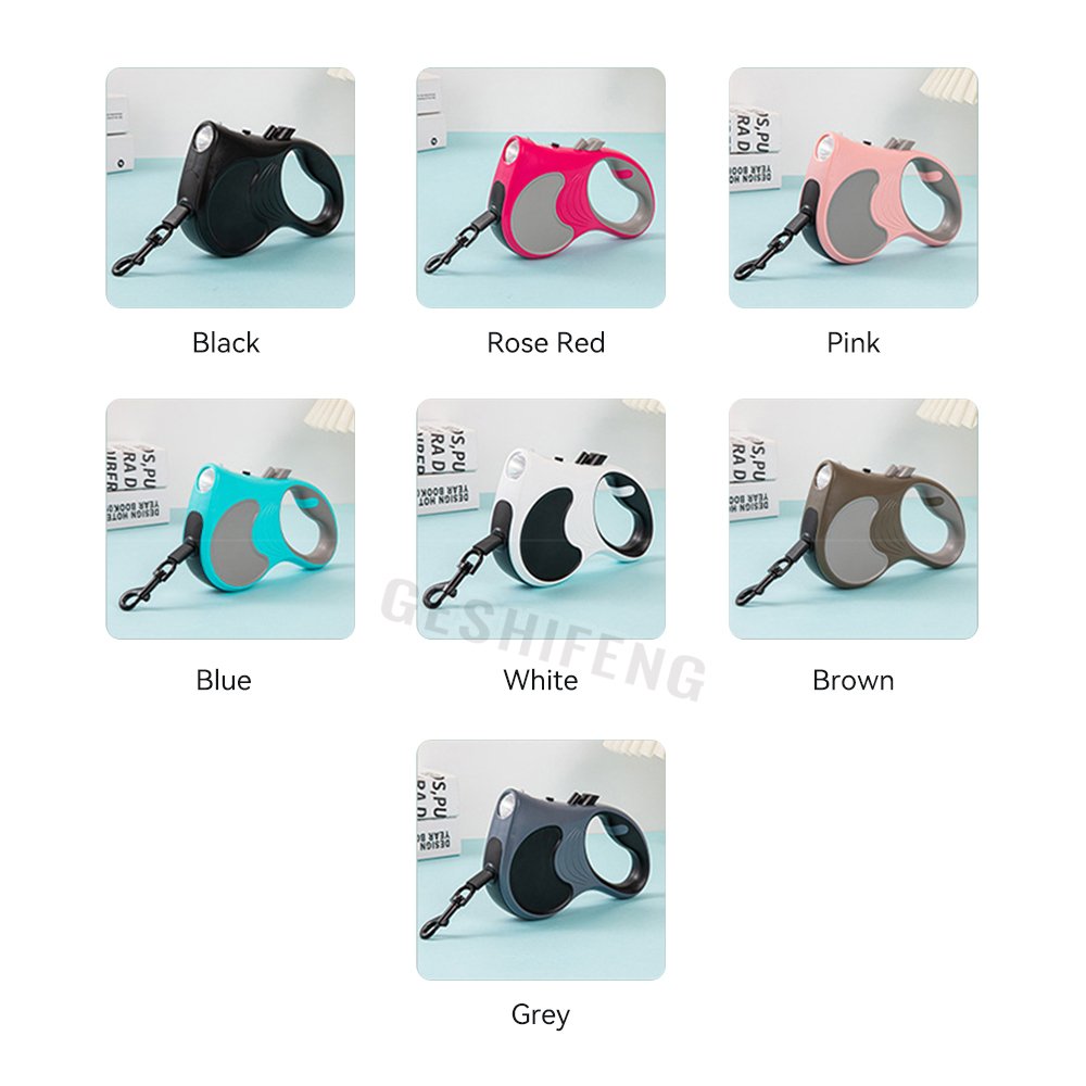 Pet Supplies Colorful Retractable Dog Walking Rope Leash with LED Lights 5M Traction Pet Retract Leash