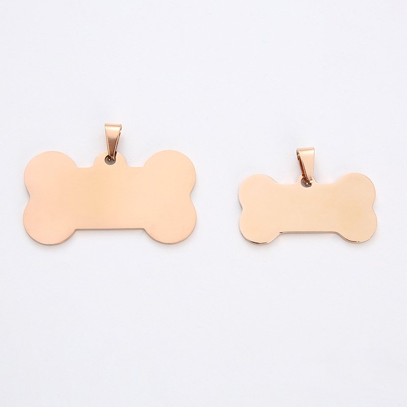 Stainless Steel Titanium Steel Listing Anti-Lost Metal Pet Tag Pendant Identity Tag Gift Custom Logo Boneshape Dog Tag