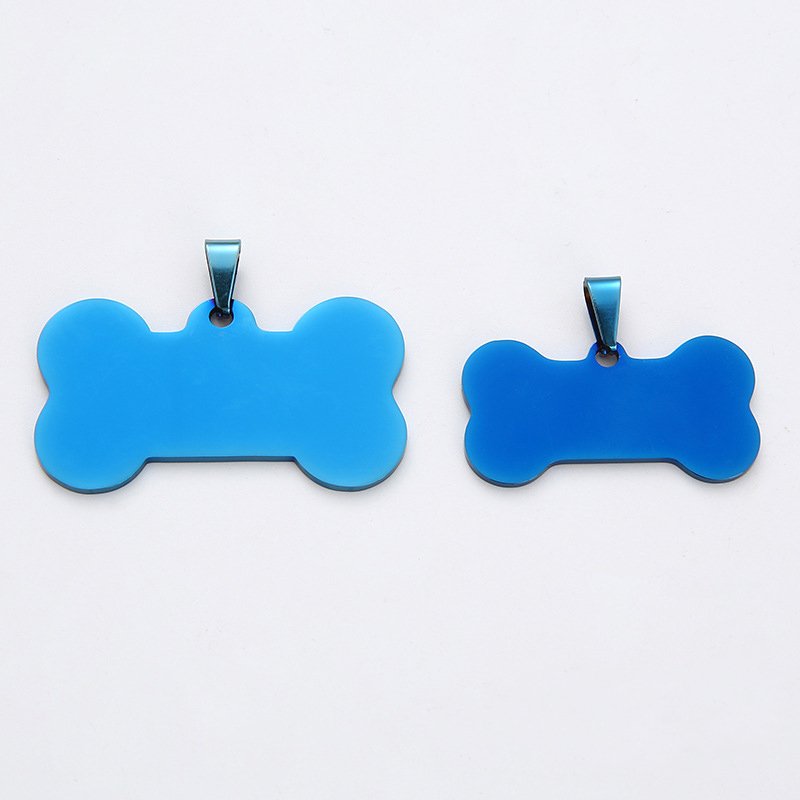 Stainless Steel Titanium Steel Listing Anti-Lost Metal Pet Tag Pendant Identity Tag Gift Custom Logo Boneshape Dog Tag