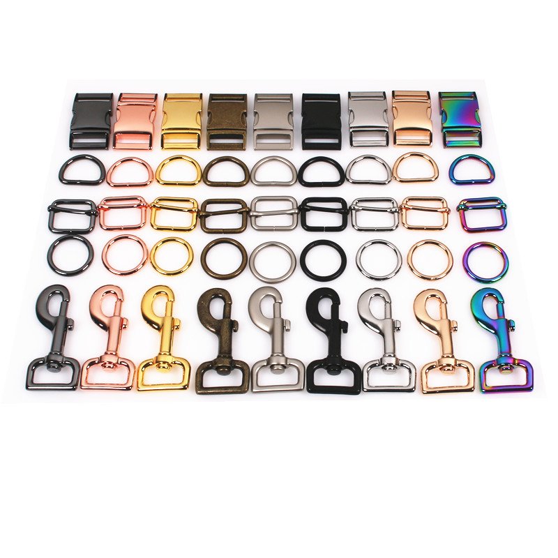 Dog Collar Metal Buckle 10/15/20/25/38mm High Quality Pet Collar Metal Hardware Rose Gold Side Release Buckle