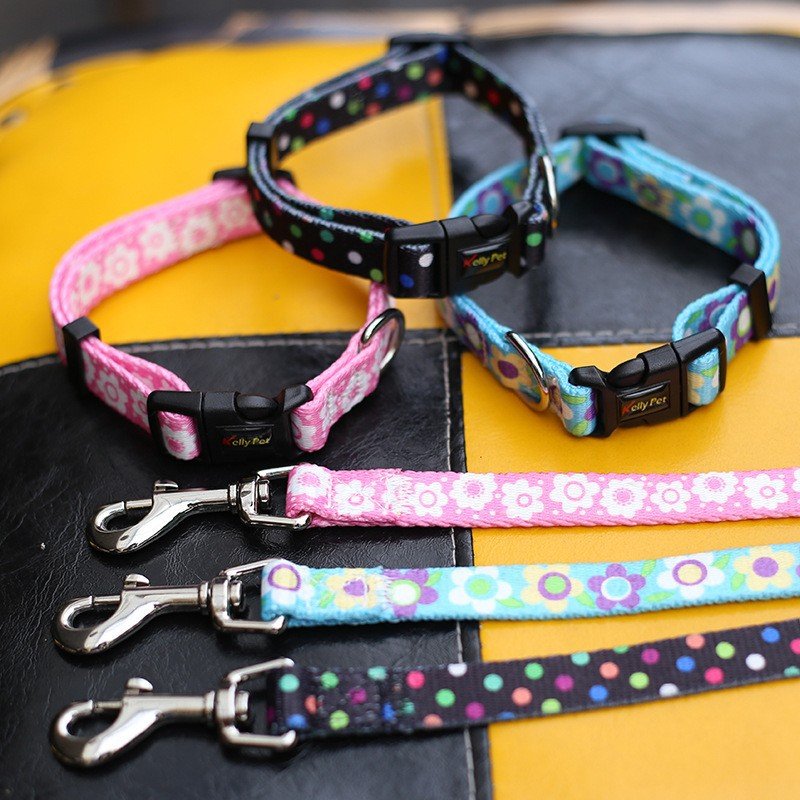 Wholesale soft pvc waterproof dog buckle collar leash with name tag luxury fashion adjustable dog collar lead set