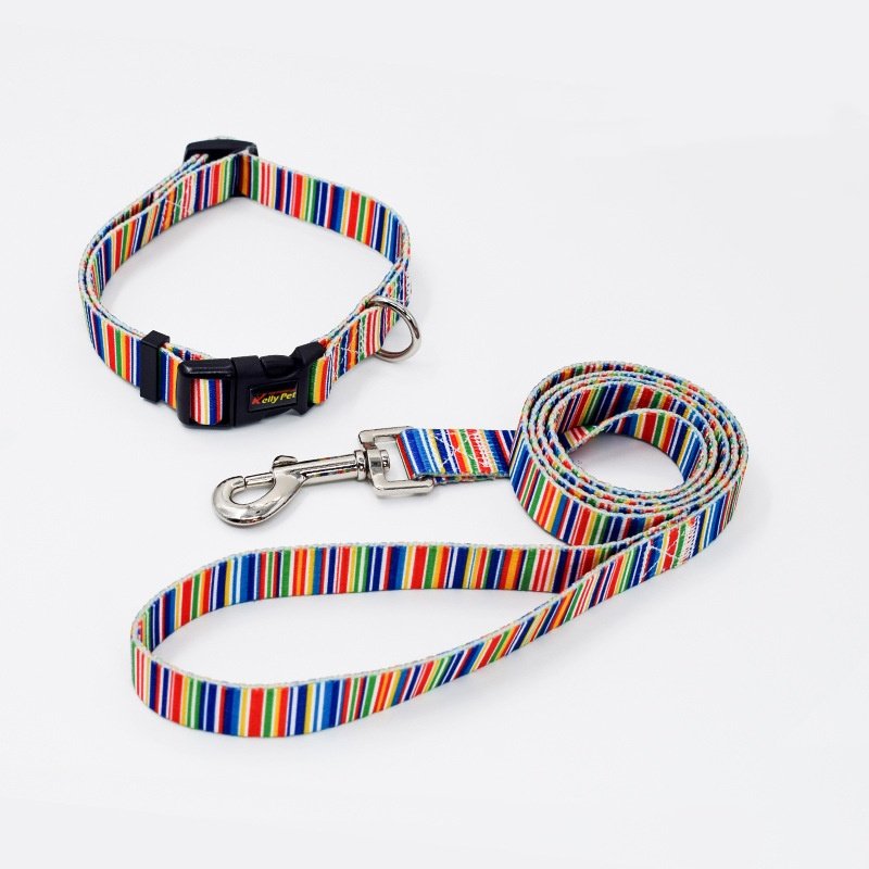 Wholesale soft pvc waterproof dog buckle collar leash with name tag luxury fashion adjustable dog collar lead set