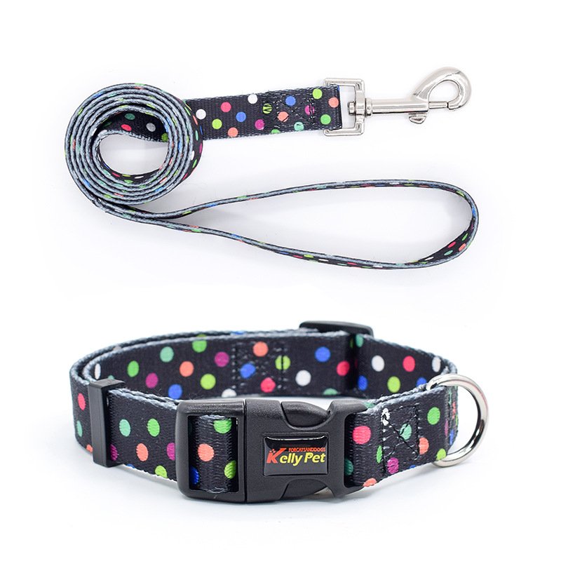 Wholesale soft pvc waterproof dog buckle collar leash with name tag luxury fashion adjustable dog collar lead set