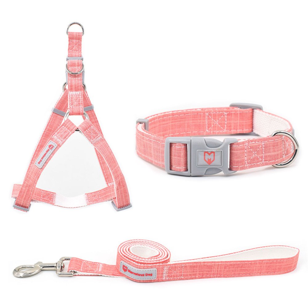 Cotton Webbing Dog Harness And Leash Set Hemp Step In Dog Harness Personalised Pet Products