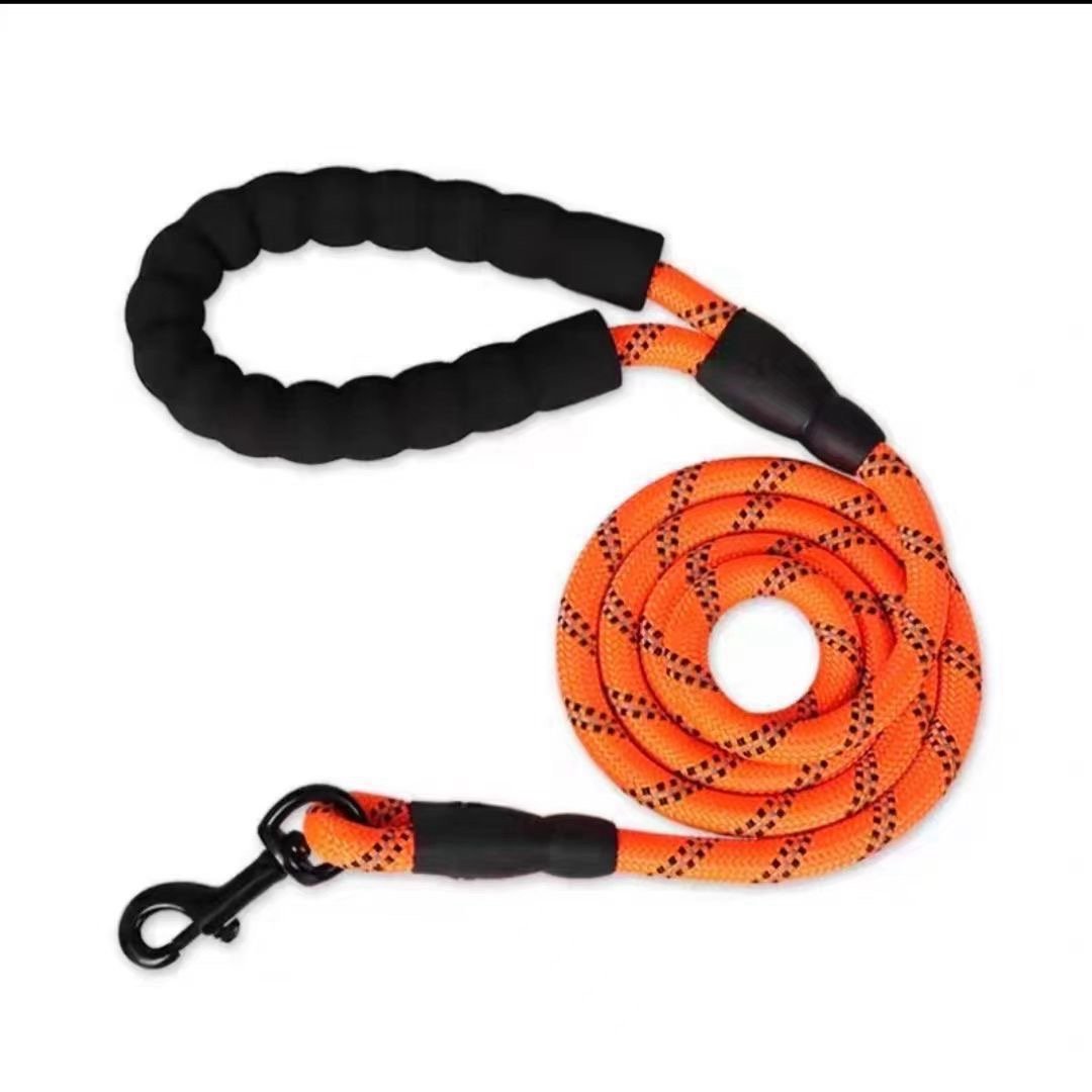 Wholesale Running track reflective soft handle nylon rope pet dog leather with solid nylon custom logo pet harness