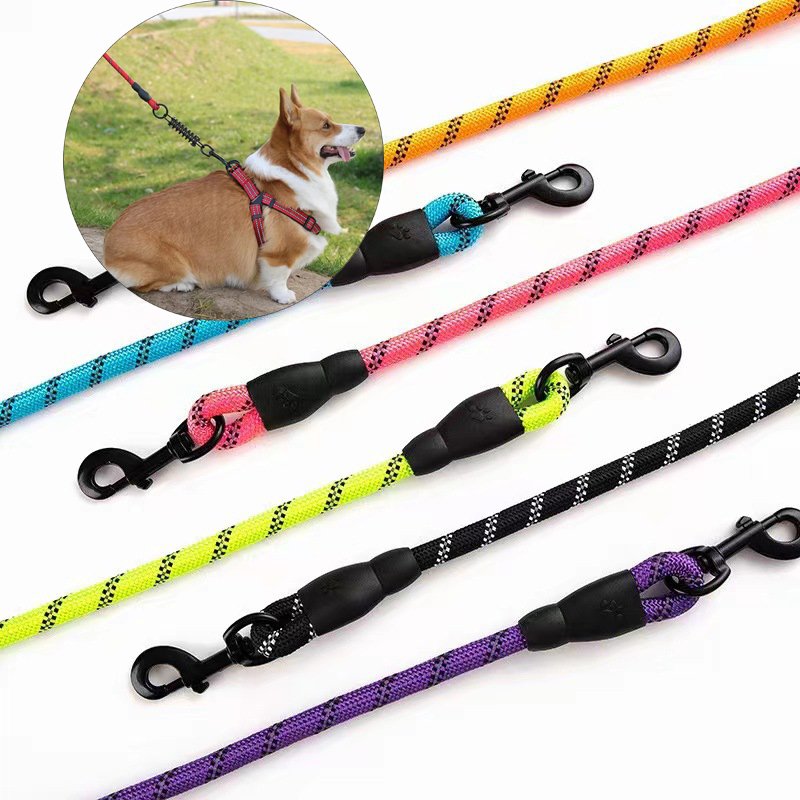 Adjustable Nylon Pet Leash Collar M-Size 1.2m to 3m Noose for Dog Walking Durable Leashes for Lead Dogs with Comfortable Padded