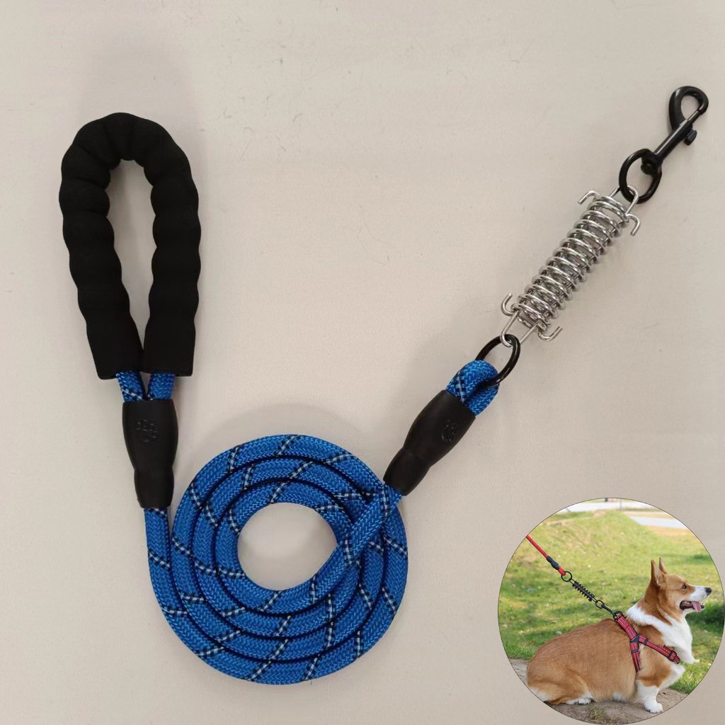 Adjustable Nylon Pet Leash Collar M-Size 1.2m to 3m Noose for Dog Walking Durable Leashes for Lead Dogs with Comfortable Padded