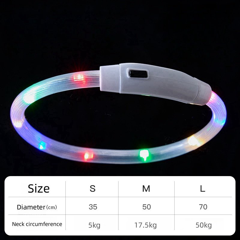 Pet LED Lights Dog Collar, Nylon Adjustable Night Safety Flashing Glow In The Dark Dog Leash, Dogs Hair Fluorescent Collars