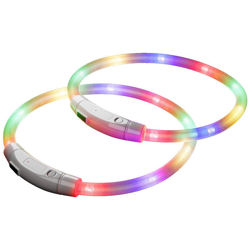 Pet LED Lights Dog Collar, Nylon Adjustable Night Safety Flashing Glow In The Dark Dog Leash, Dogs Hair Fluorescent Collars